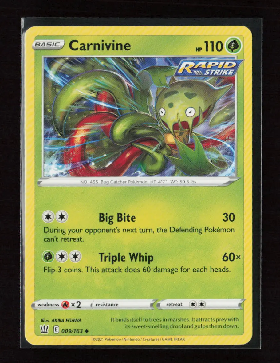 Carnivine Uncommon Swsh05: Battle Styles 009/163 Lp 1