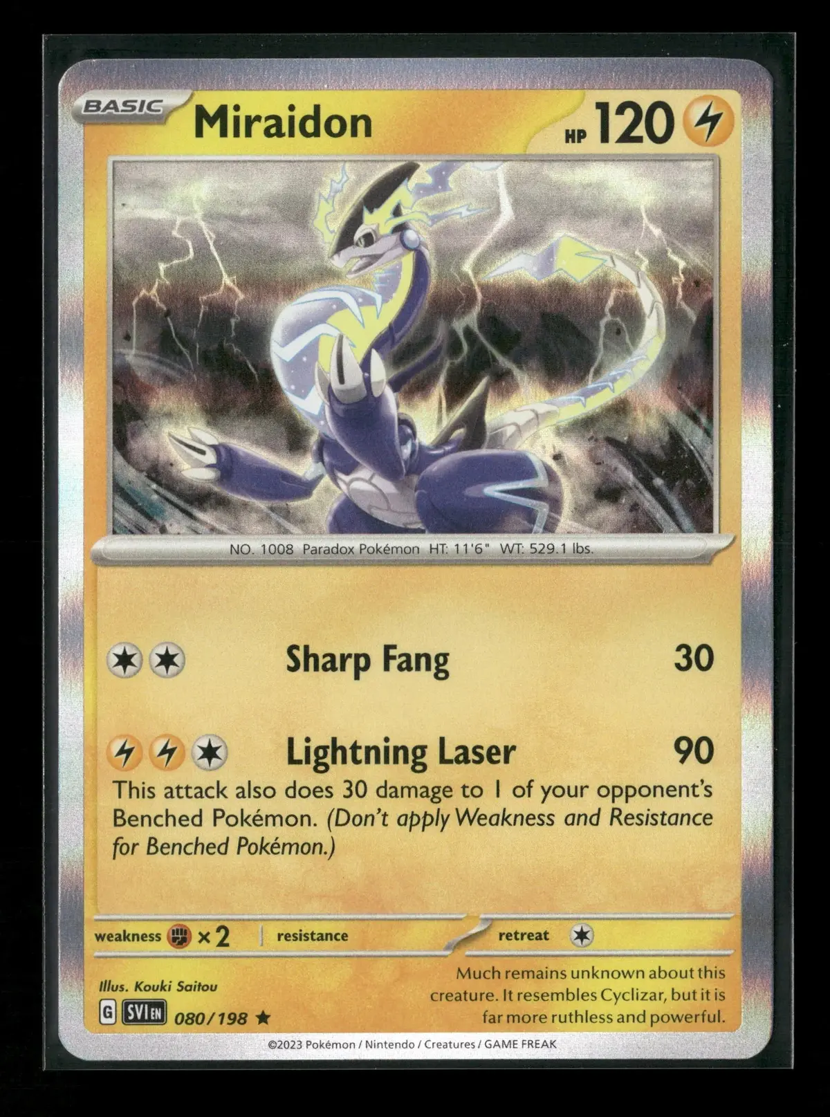 Miraidon Rare Sv01: Scarlet & Violet Base Set 080/198 Nm 1