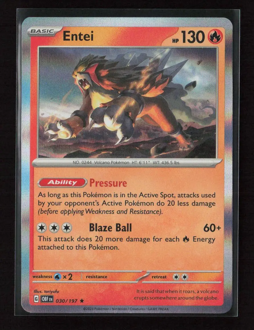Entei Rare Sv03: Obsidian Flames 030/197 Nm 1