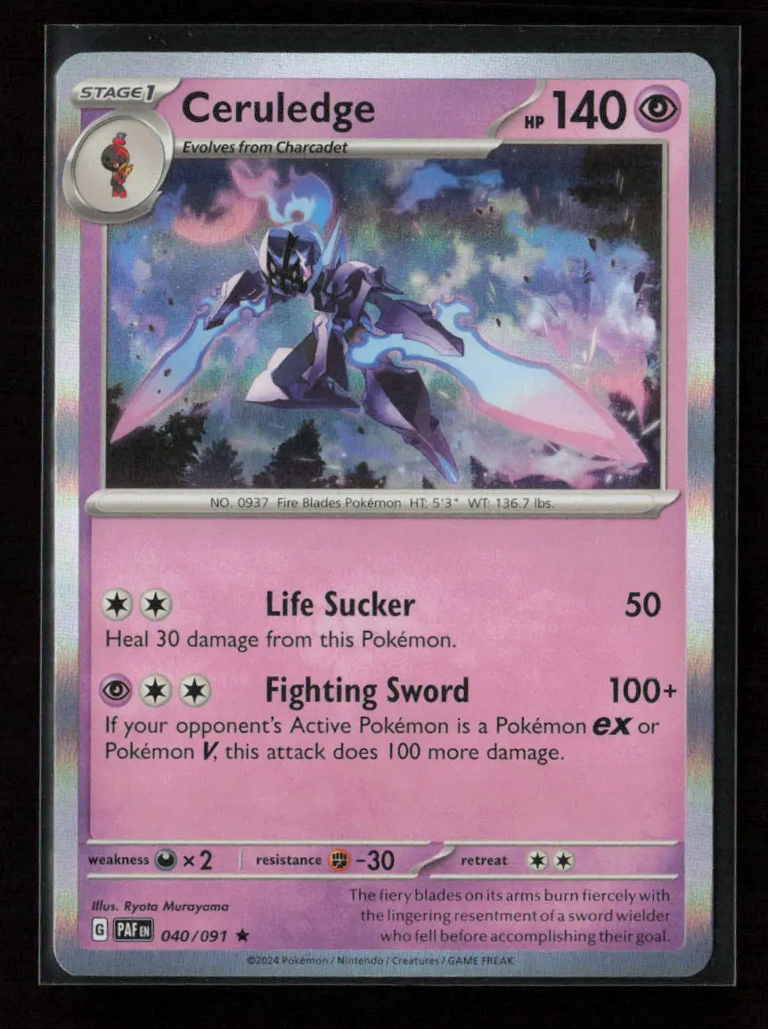 Ceruledge - Rare Sv: Paldean Fates 040/091 Nm 1