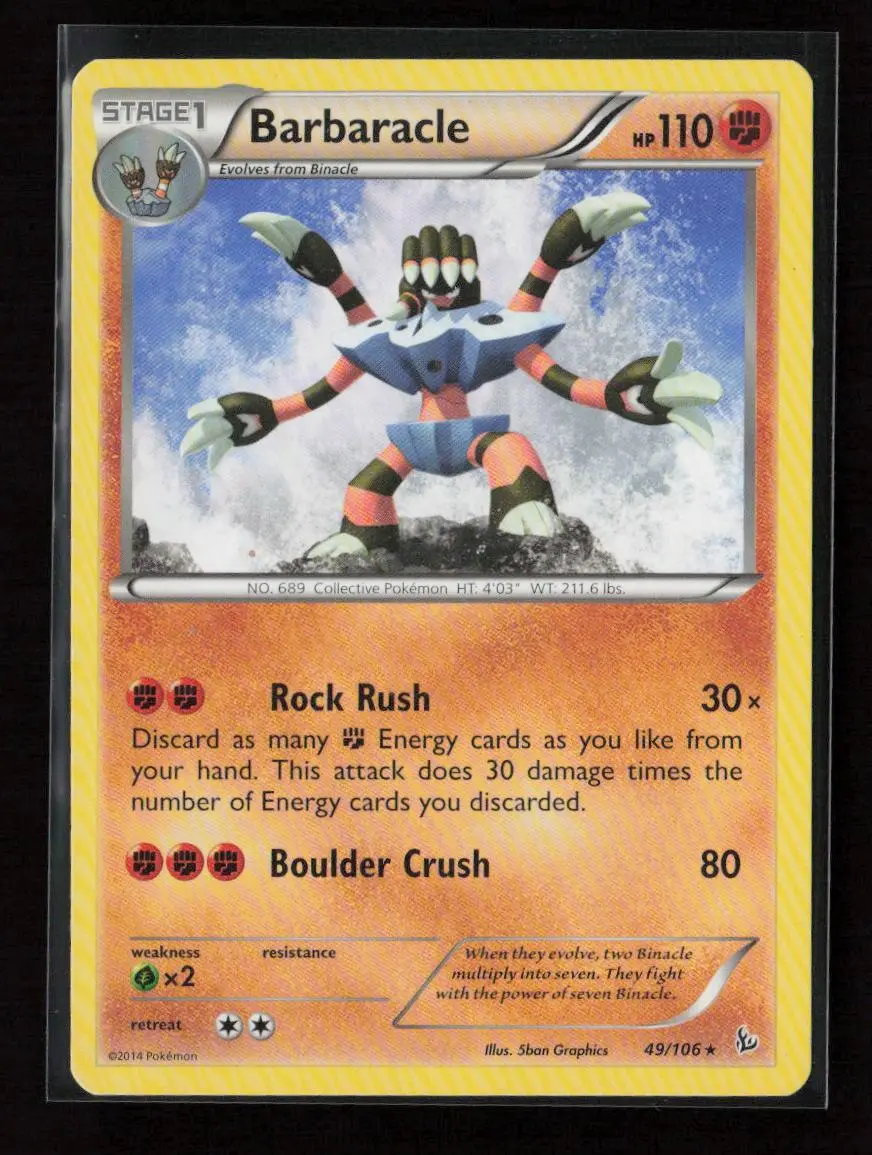 Barbaracle Rare Xy - Flashfire 49/106 Lp 1