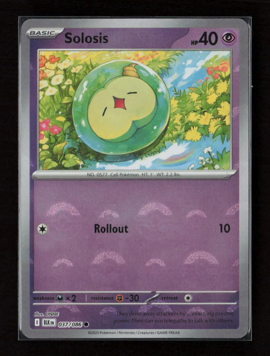 Solosis (Poke Ball Pattern) Common Sv: Black Bolt 037/086 Nm 1