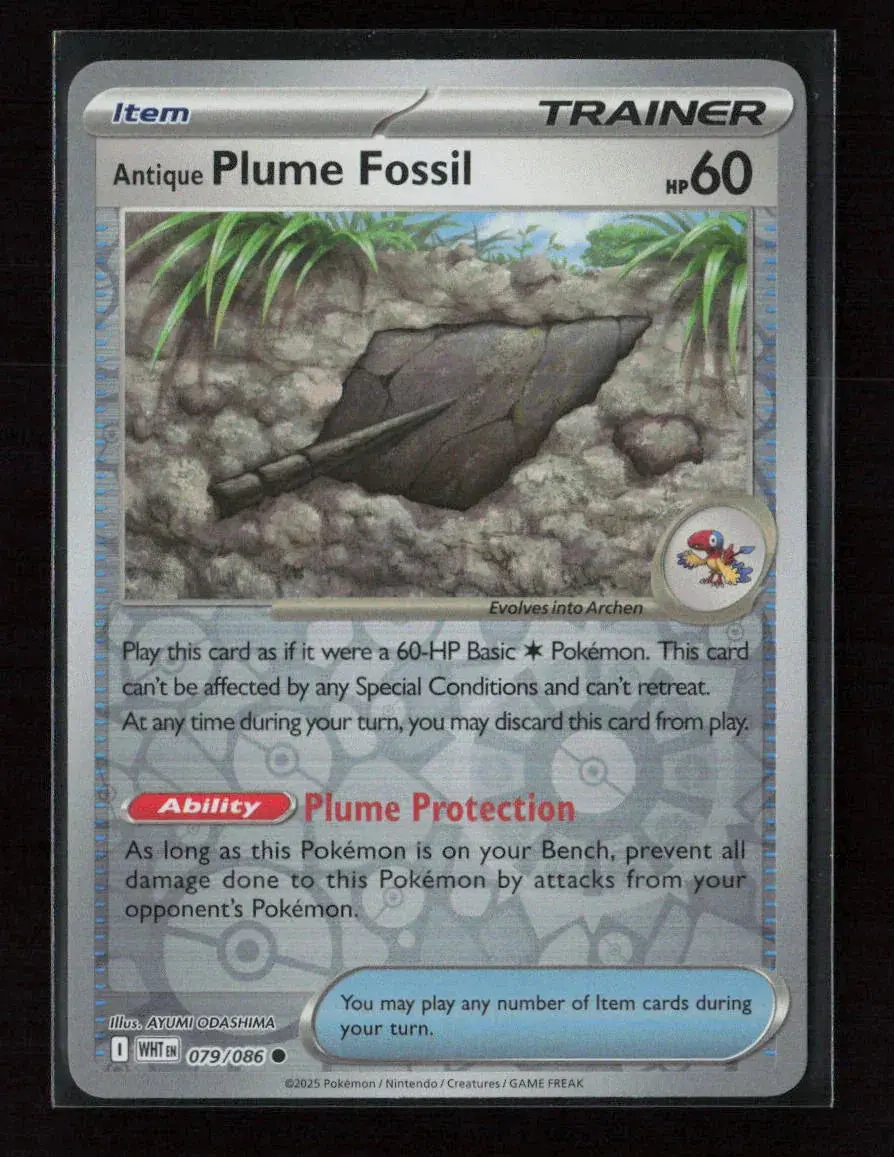Antique Plume Fossil Common Sv: White Flare 079/086 Nm 1
