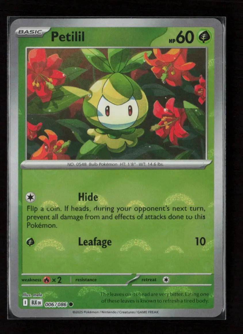 Petilil (Poke Ball Pattern) Common Sv: Black Bolt 006/086 Nm 1