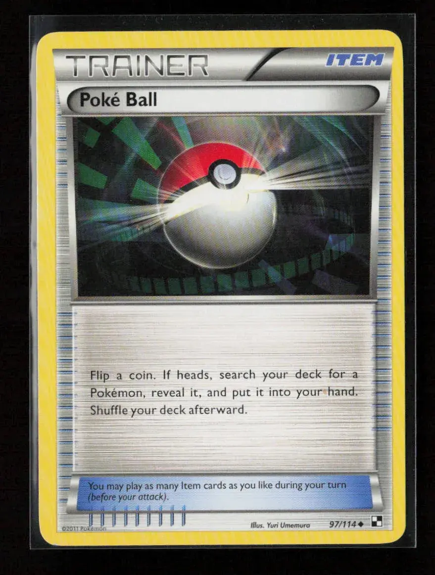 Poke Ball Uncommon Black And White 97/114 Lp 1