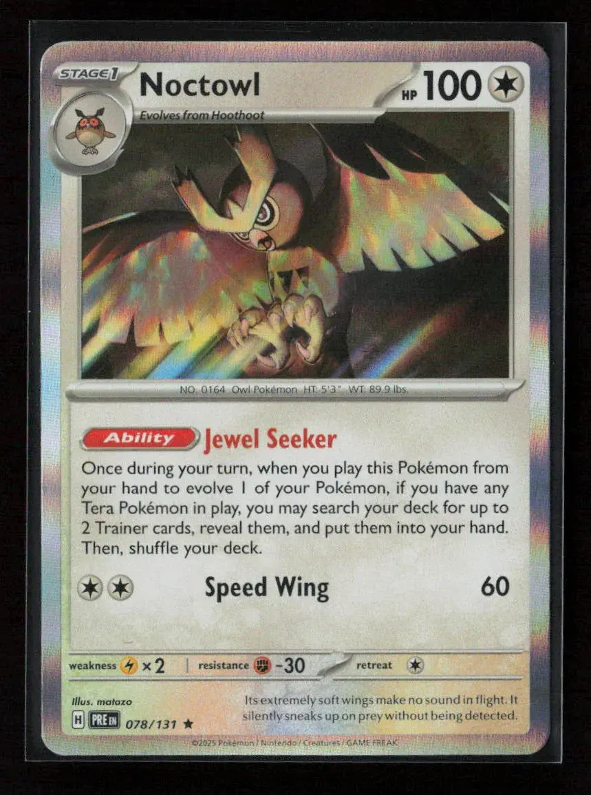 Noctowl Rare Sv: Prismatic Evolutions 078/131 Nm 1