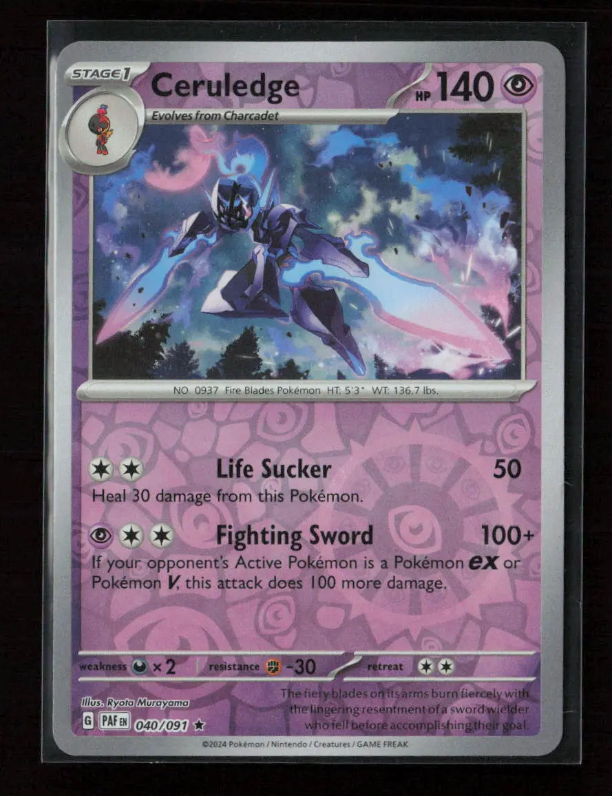Ceruledge - Rare Sv: Paldean Fates 040/091 Nm 1