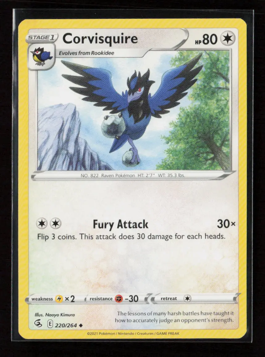 Corvisquire Uncommon Swsh08: Fusion Strike 220/264 Lp 1