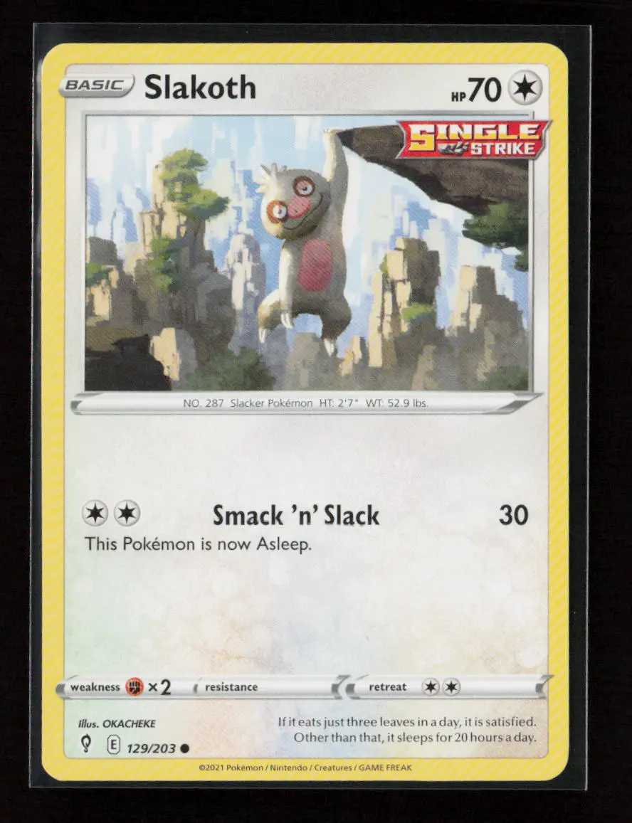 Slakoth Common Swsh07: Evolving Skies 129/203 Lp 1