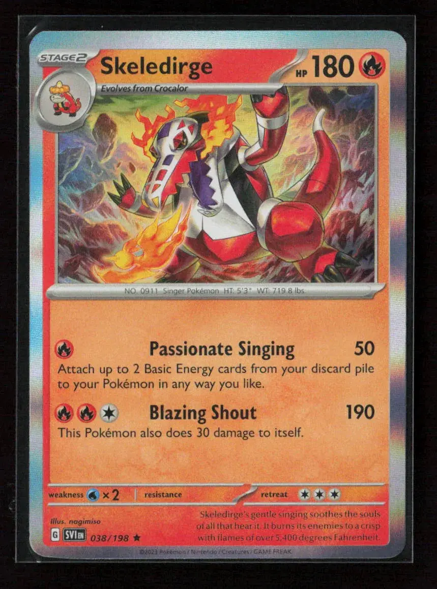 Skeledirge Rare Sv01: Scarlet & Violet Base Set 038/198 Nm 1