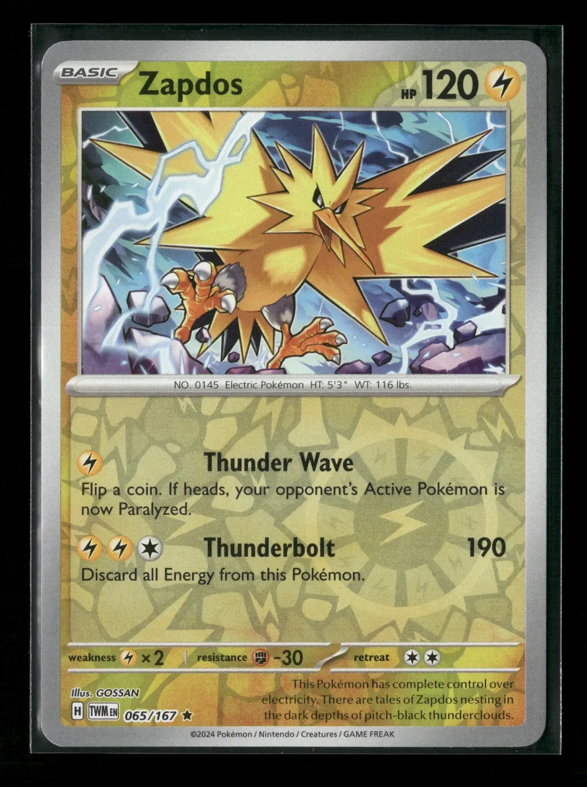 Zapdos Rare Sv06: Twilight Masquerade 065/167 Nm 1