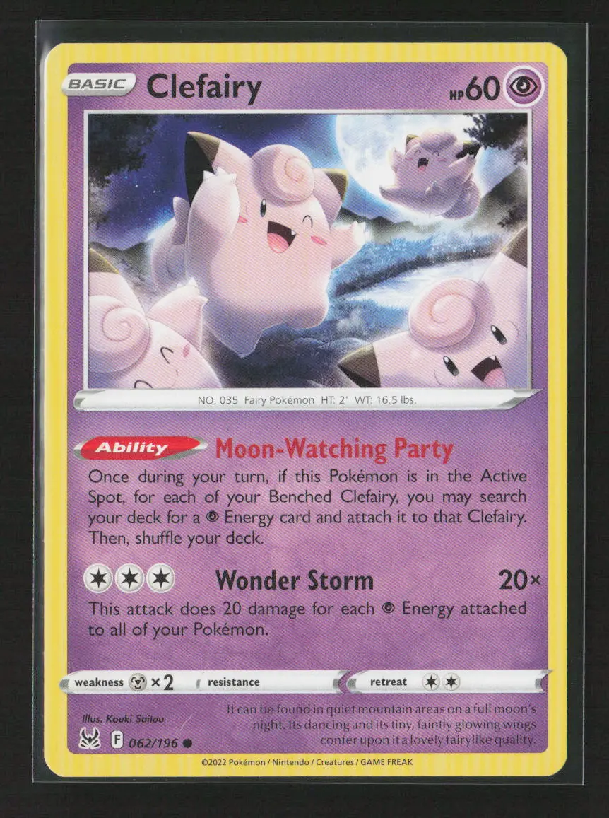 Clefairy Common Swsh11: Lost Origin 062/196 Nm 1