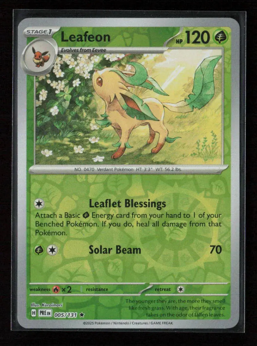 Leafeon Rare Sv: Prismatic Evolutions 005/131 Nm 1