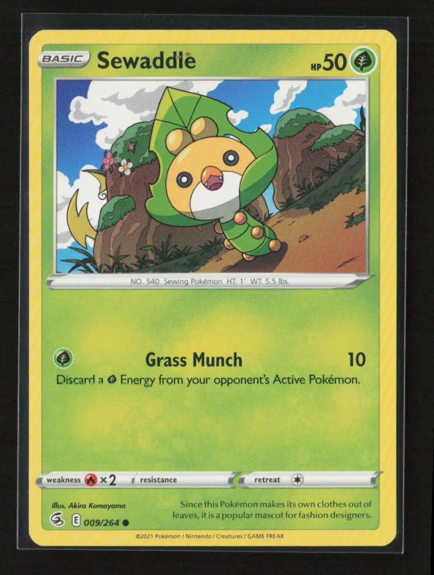Sewaddle Common Swsh08: Fusion Strike 009/264 Lp 1