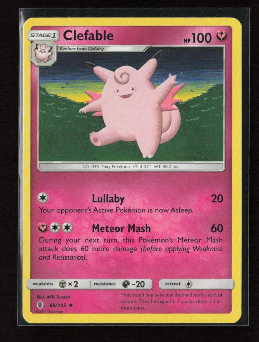 Clefable Uncommon Sm - Guardians Rising 89/145 Lp 1