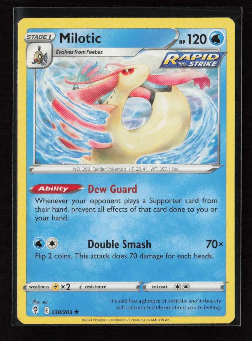 Milotic Rare Swsh07: Evolving Skies 038/203 Lp 1
