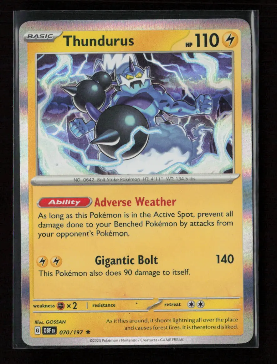 Thundurus Rare Sv03: Obsidian Flames 070/197 Nm 1