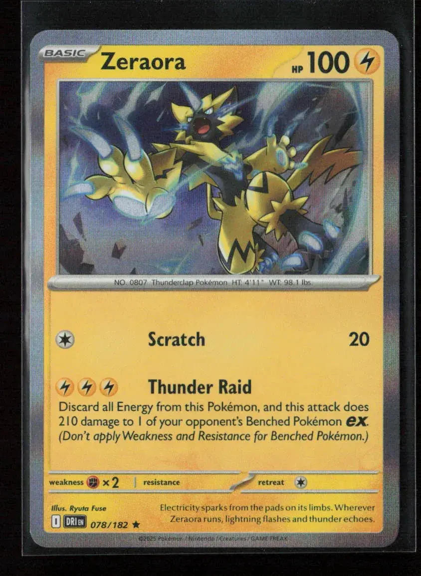 Zeraora Rare Sv10: Destined Rivals 078/182 Nm 1