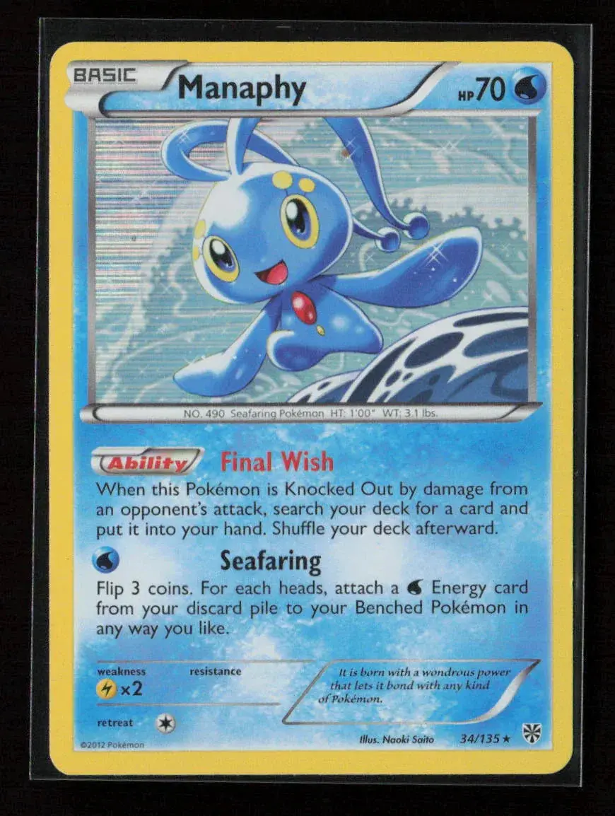 Manaphy Holo Rare Plasma Storm 34/135 Lp 1