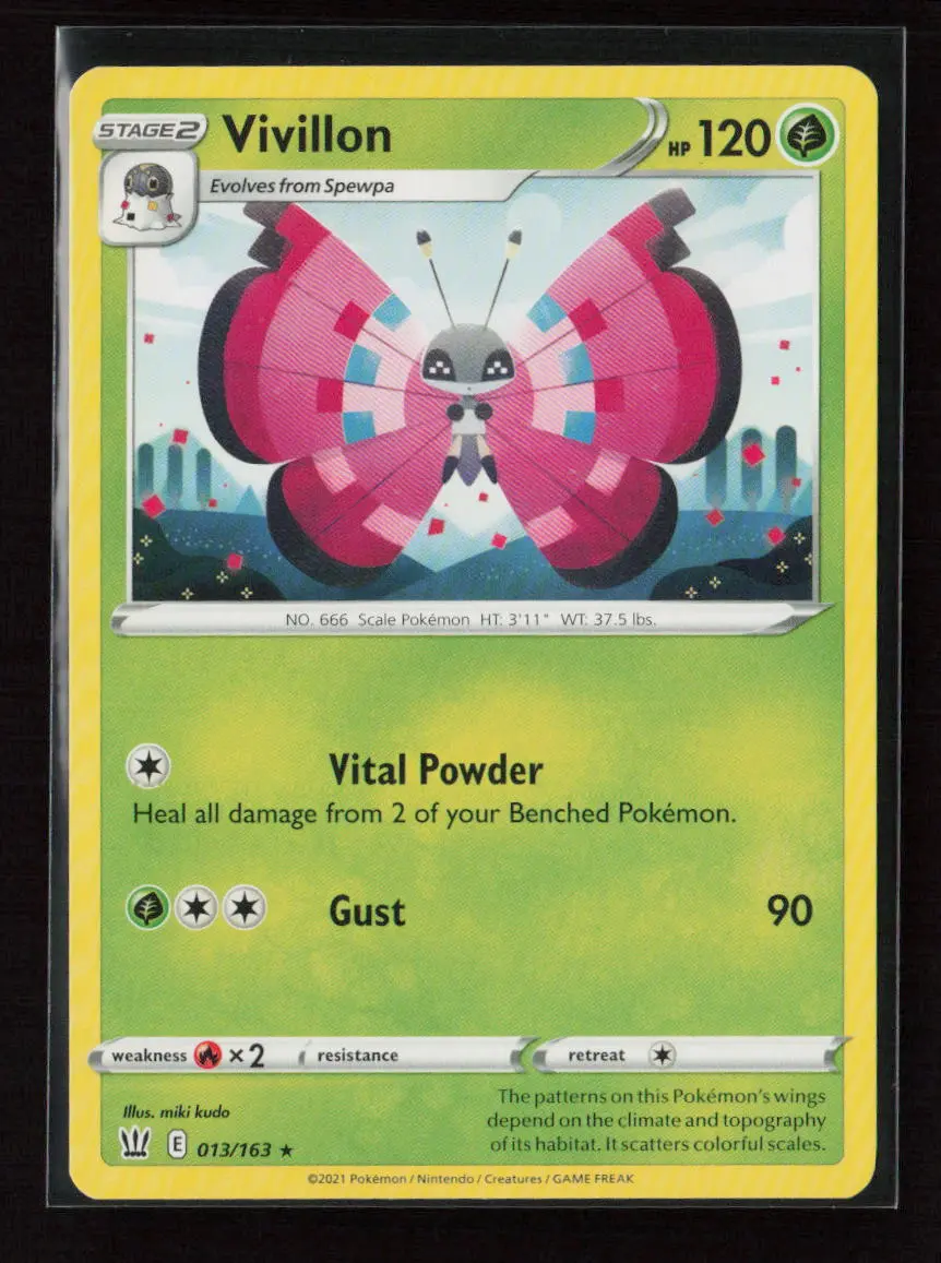 Vivillon Rare Swsh05: Battle Styles 013/163 Lp 1