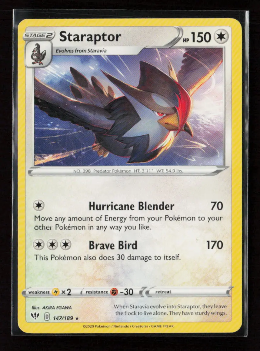 Staraptor Rare Swsh03: Darkness Ablaze 147/189 Lp 1