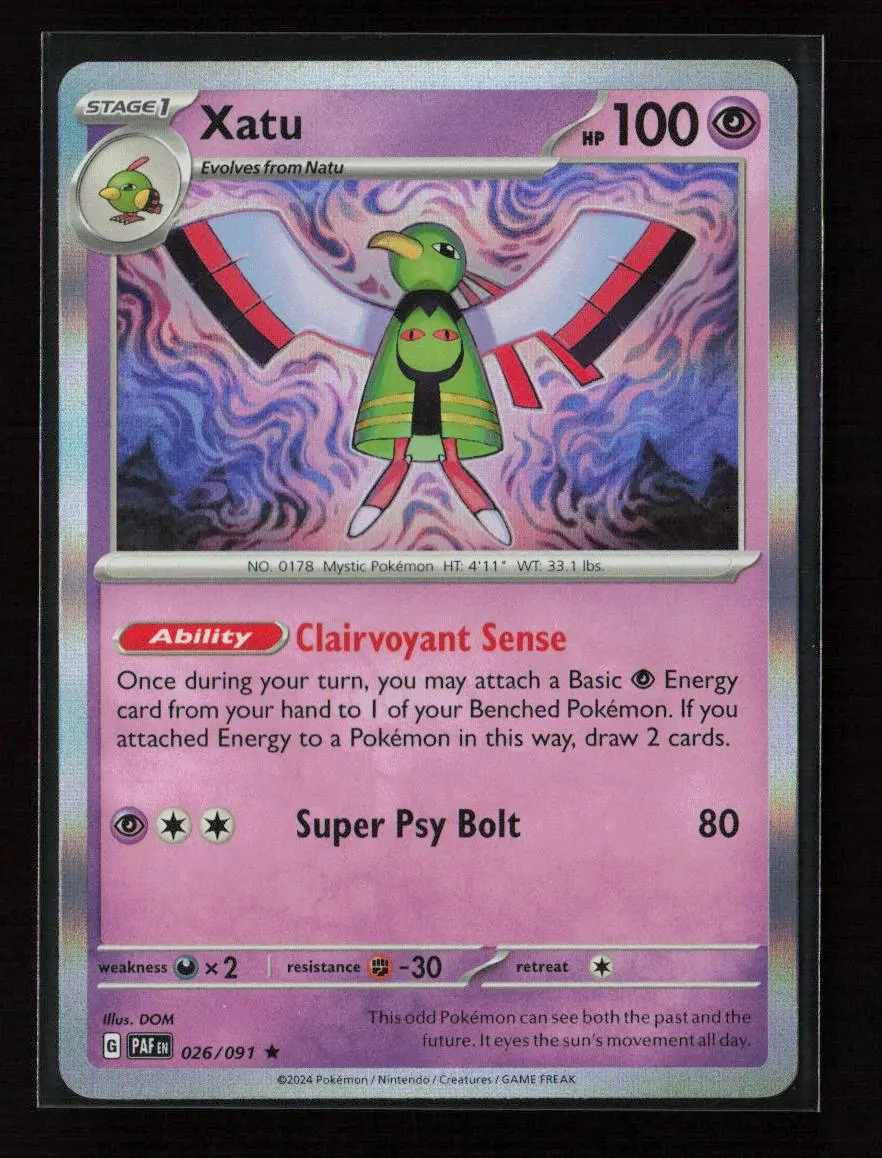 Xatu - Rare Sv: Paldean Fates 026/091 Nm 1