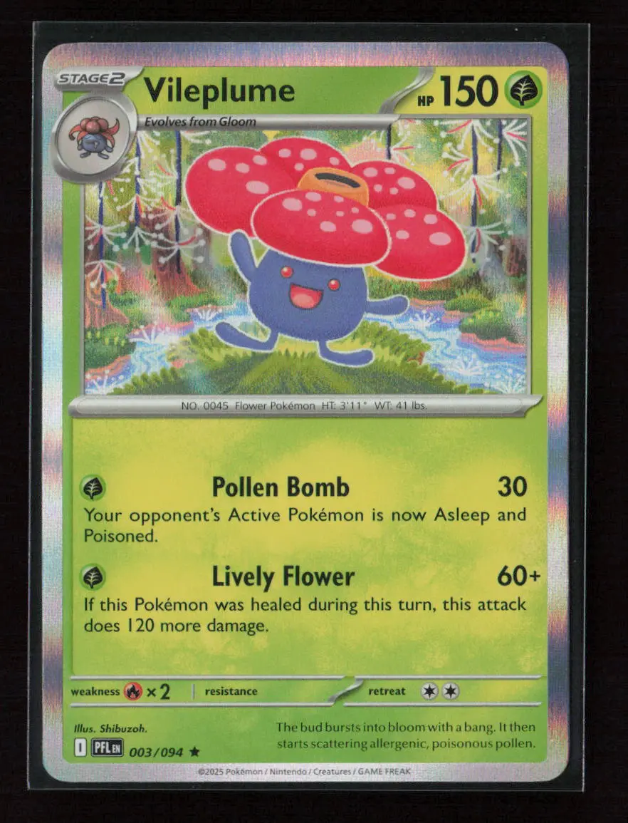 Vileplume Rare Me02: Phantasmal Flames 003/094 Nm 1