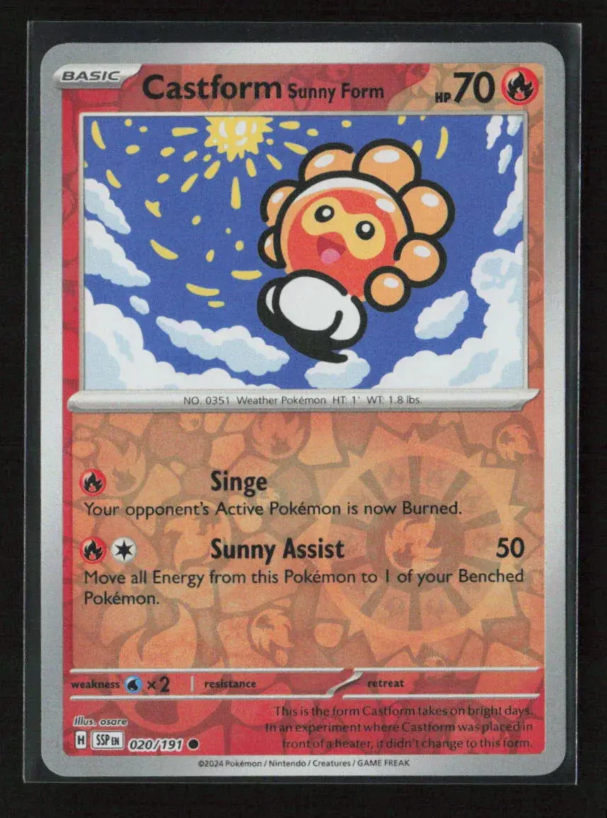 Castform Sunny Form - Common Sv08: Surging Sparks 020/191 Nm 1