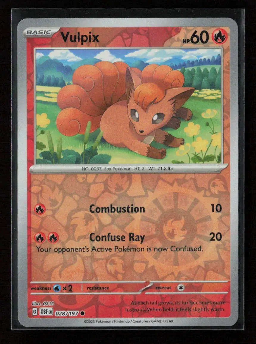 Vulpix Common Sv03: Obsidian Flames 028/197 Nm 1
