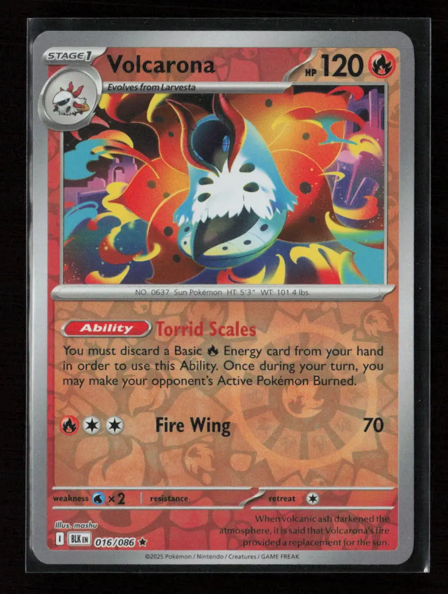 Volcarona Rare Sv: Black Bolt 016/086 Nm 1