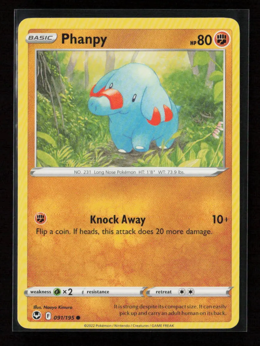 Phanpy Common Swsh12: Silver Tempest 091/195 Lp 1