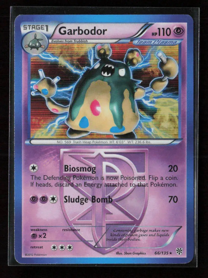 Garbodor (Team Plasma) (66) Holo Rare Plasma Storm 66/135 Lp 1