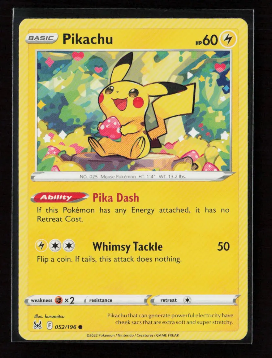 Pikachu Common Swsh11: Lost Origin 052/196 Lp 1