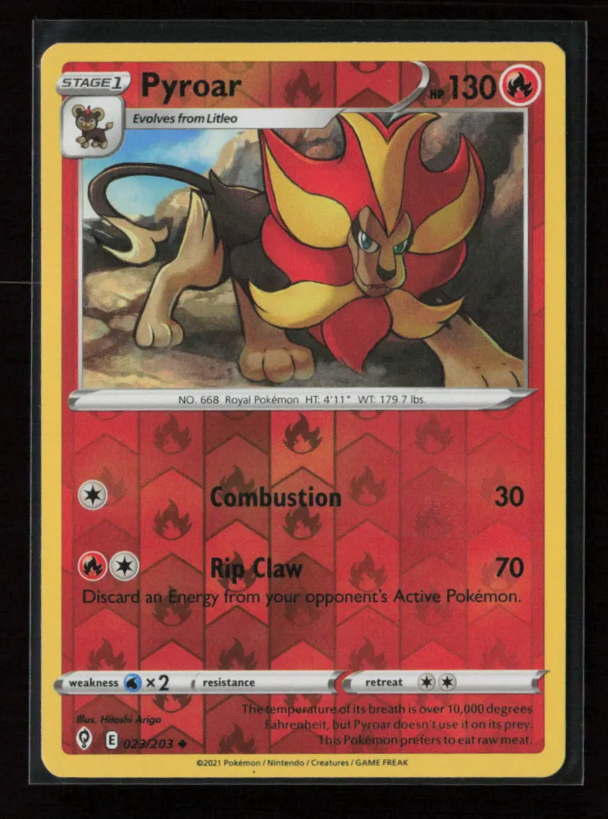 Pyroar Uncommon Swsh07: Evolving Skies 023/203 Nm 1