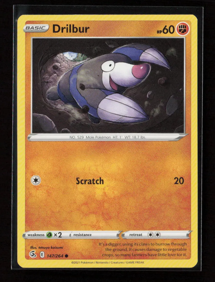 Drilbur Common Swsh08: Fusion Strike 147/264 Lp 1