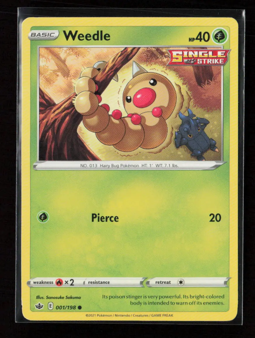 Weedle Common Swsh06: Chilling Reign 001/198 Lp 1