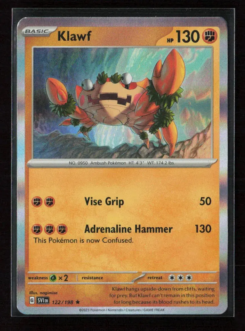 Klawf - Rare Sv01: Scarlet & Violet Base Set 122/198 Nm 1