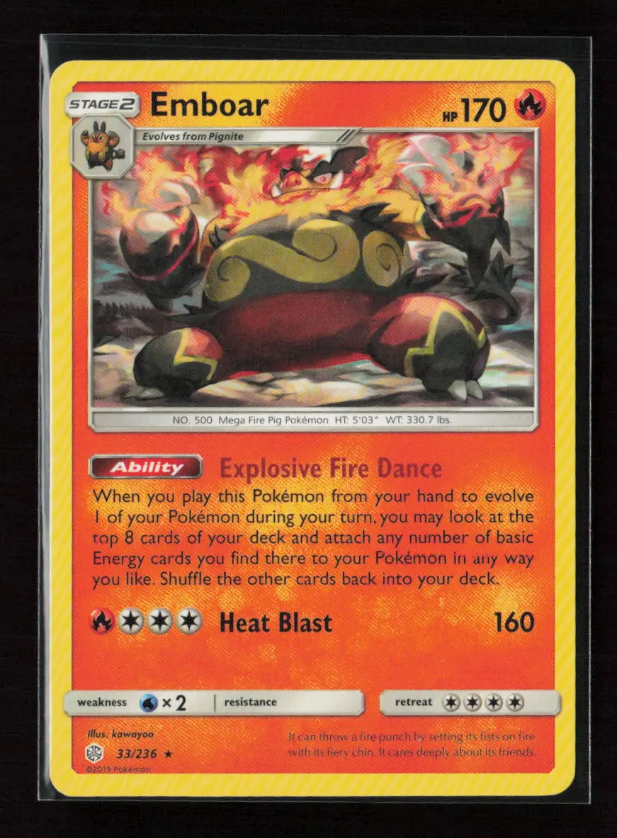 Emboar Rare Sm - Cosmic Eclipse 33/236 Lp 1