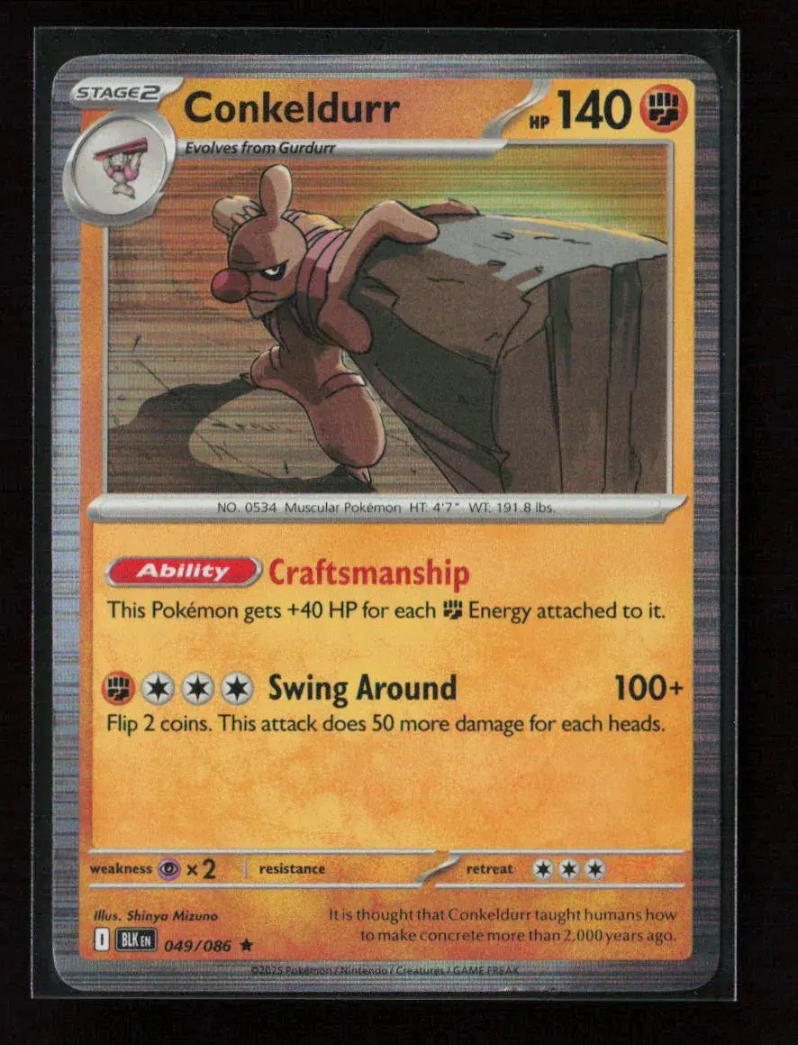 Conkeldurr Rare Sv: Black Bolt 049/086 Nm 1