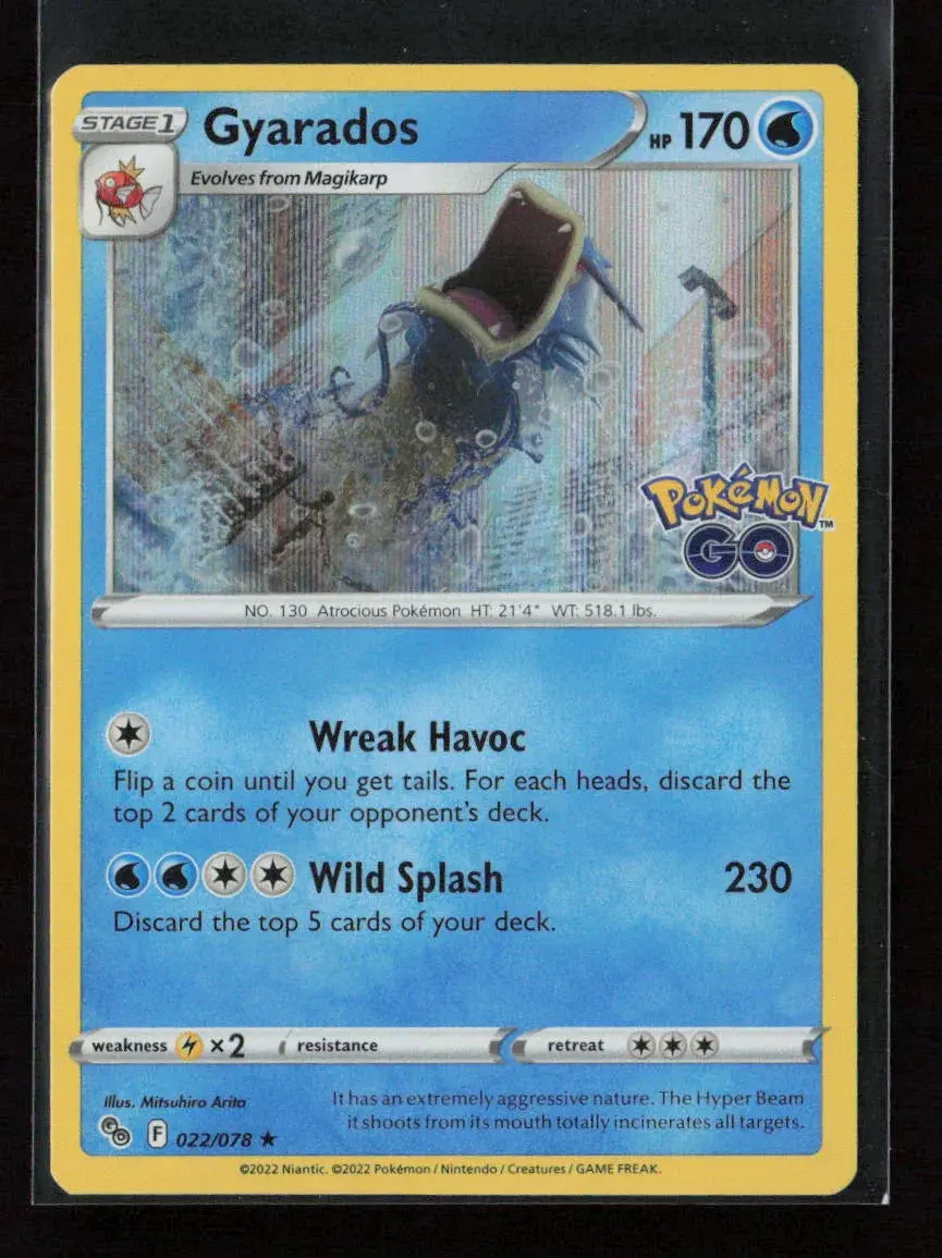 Gyarados Holo Rare Pokemon Go 022/078 Nm 1
