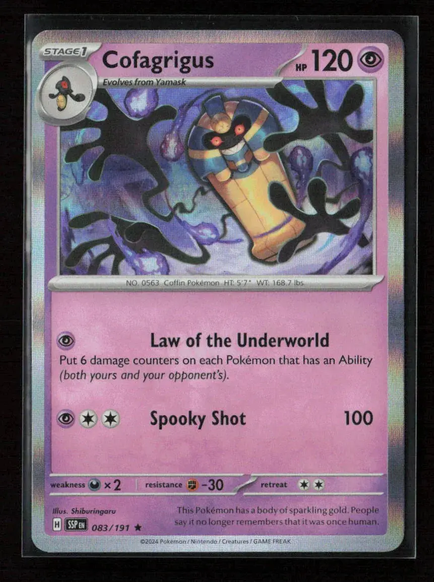 Cofagrigus Rare Sv08: Surging Sparks 083/191 Nm 1