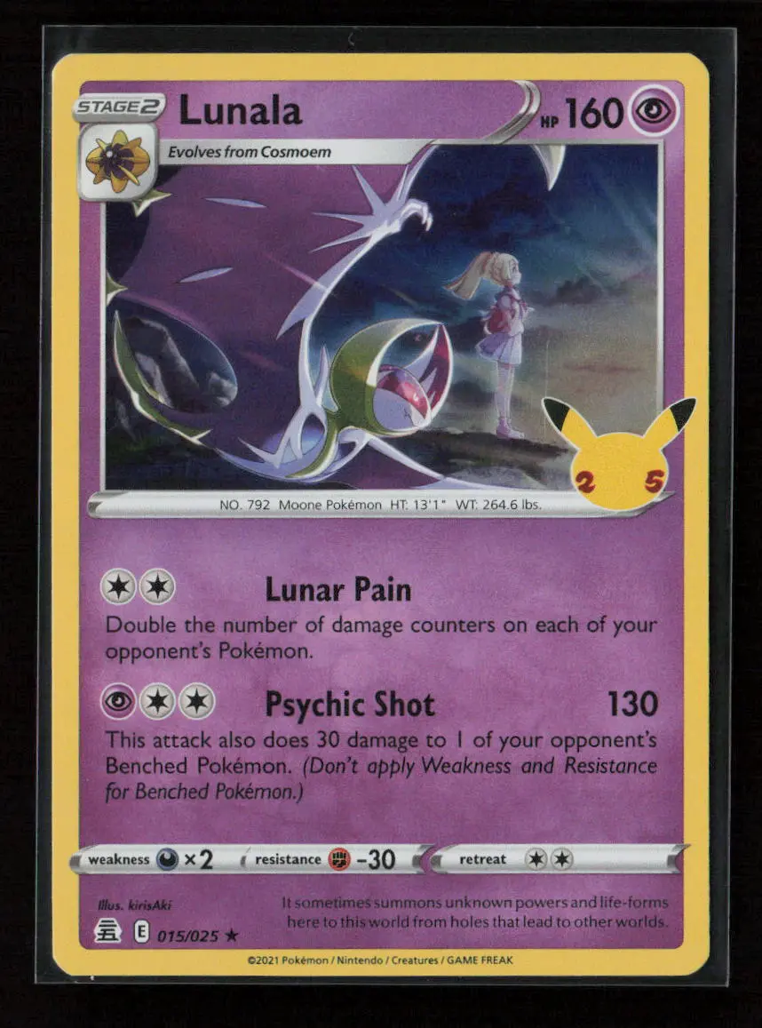 Lunala Holo Rare Celebrations 015/025 Nm 1