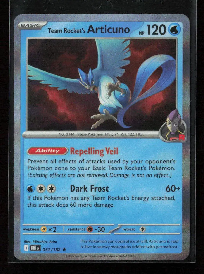 Team Rocket's Articuno Rare Sv10: Destined Rivals 051/182 Nm 1