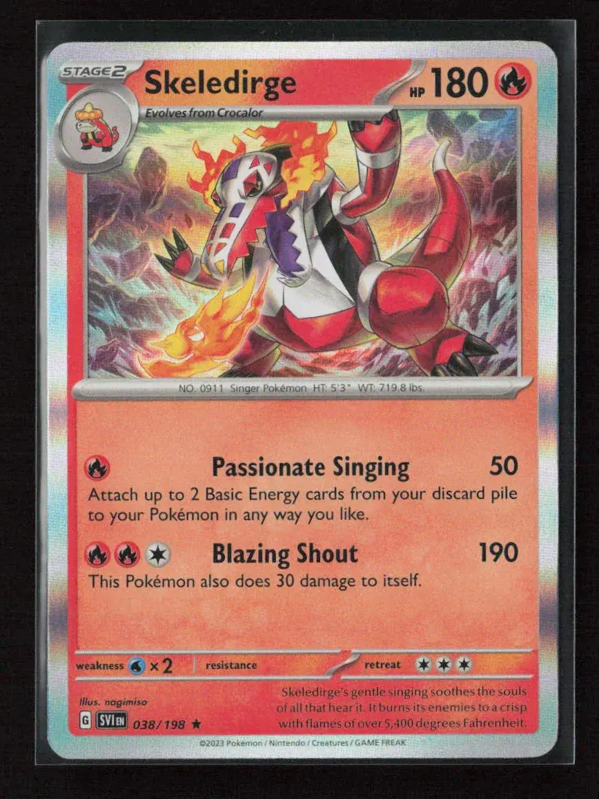 Skeledirge Rare Sv01: Scarlet & Violet Base Set 038/198 Nm 1
