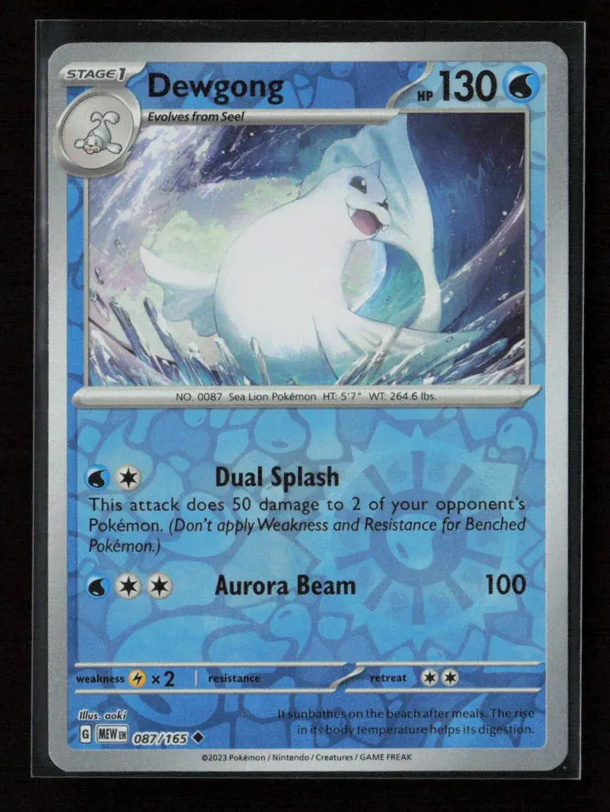 Dewgong Uncommon Sv: Scarlet & Violet 151 087/165 Nm 1