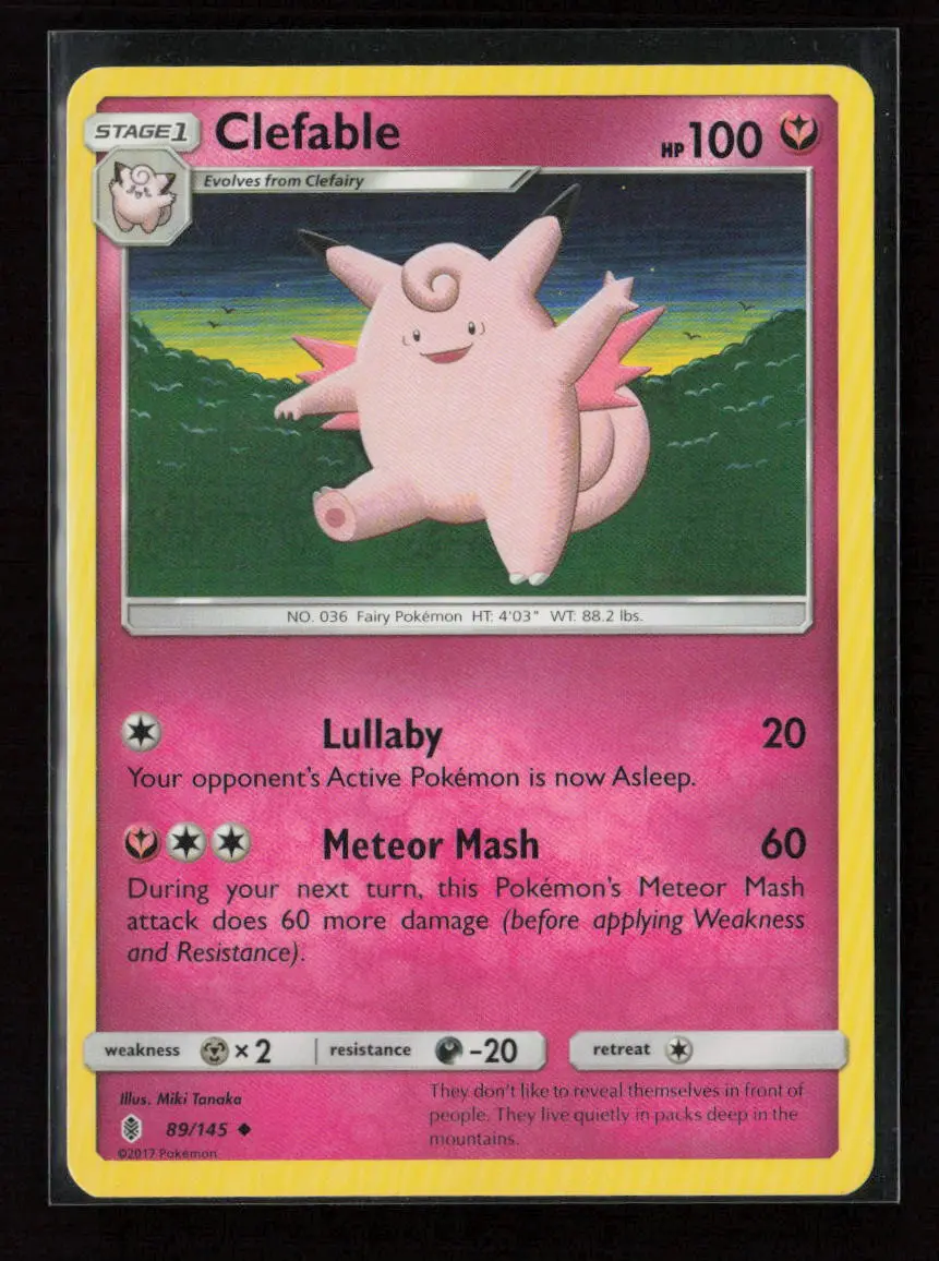 Clefable Uncommon Sm - Guardians Rising 89/145 Lp 1