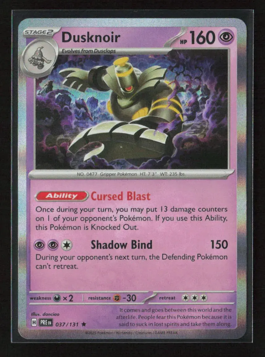 Dusknoir Rare Sv: Prismatic Evolutions 037/131 Nm 1