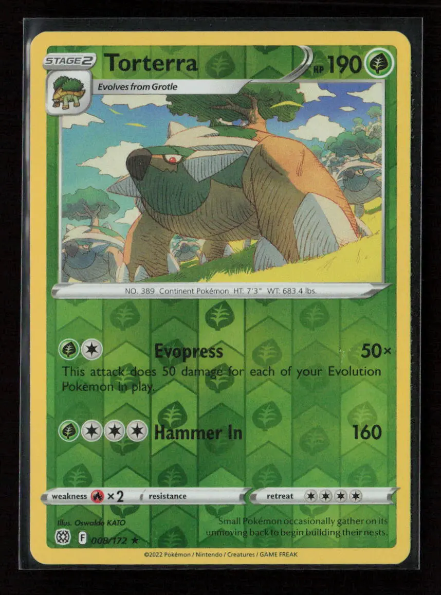 Torterra Holo Rare Swsh09: Brilliant Stars 008/172 Lp 1