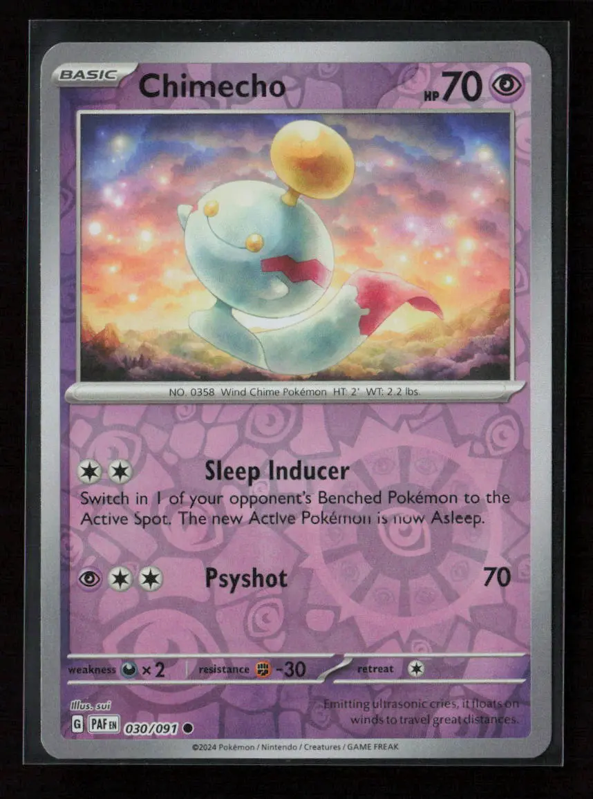 Chimecho Common Sv: Paldean Fates 030/091 Nm 1