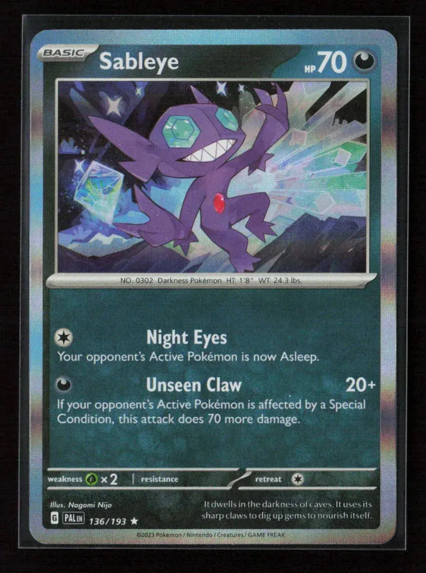 Sableye Rare Sv02: Paldea Evolved 136/193 Nm 1